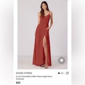 Azazie Citrina Terracotta Chiffon Bridesmaid Dress